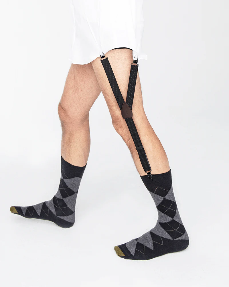 Jackson Dot Black White Shirttail Garters - Image 4