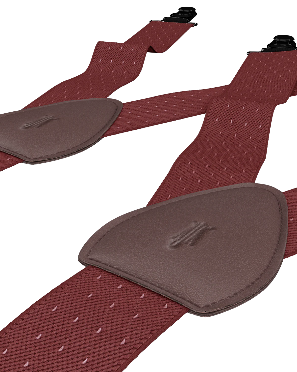 Jackson Dot Maroon White Shirttail Garters - Image 3