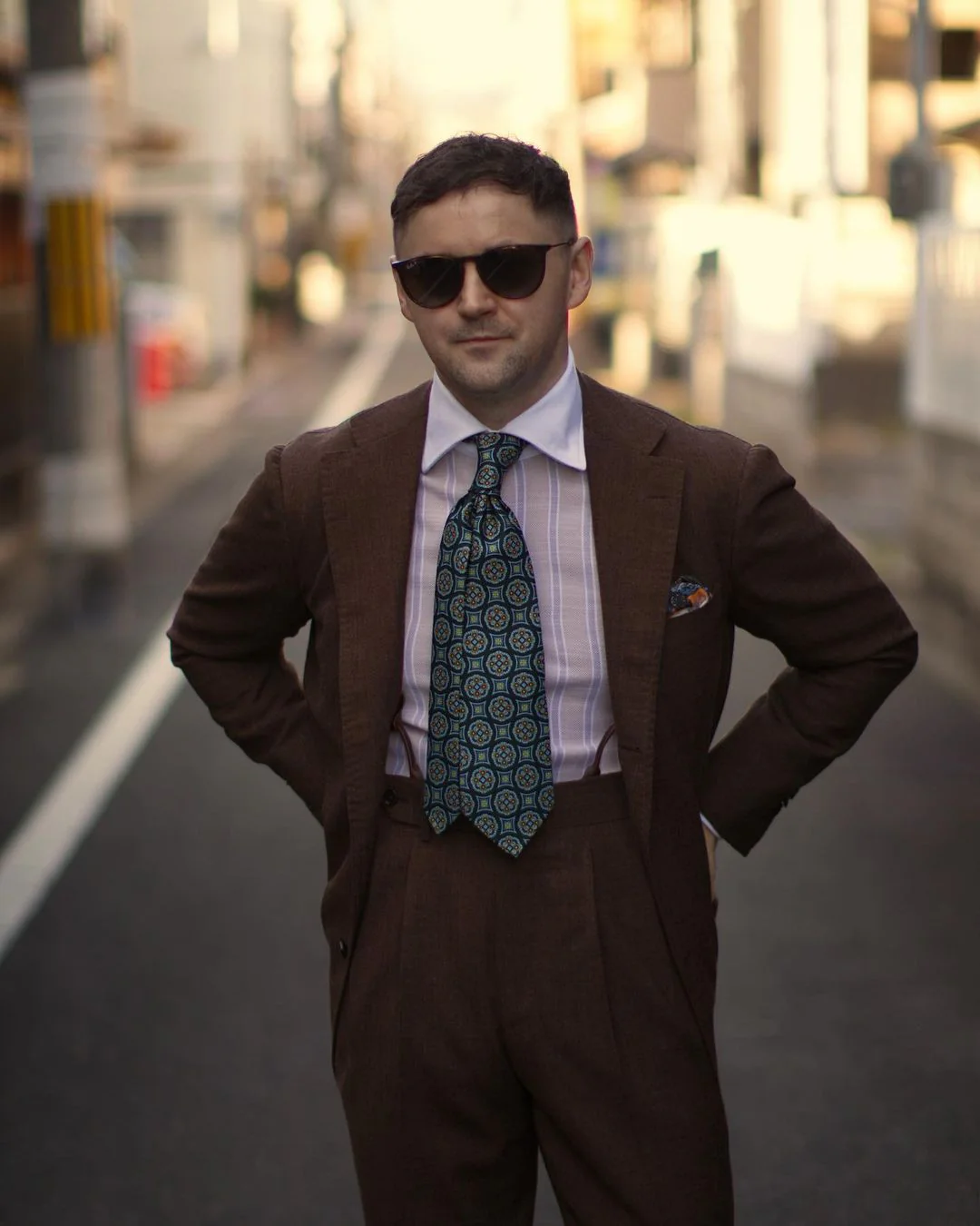 Amsterdam Herringbone Navy Suspenders - Image 3