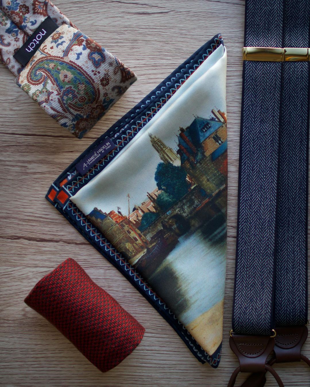 Amsterdam Herringbone Navy Suspenders - Image 6