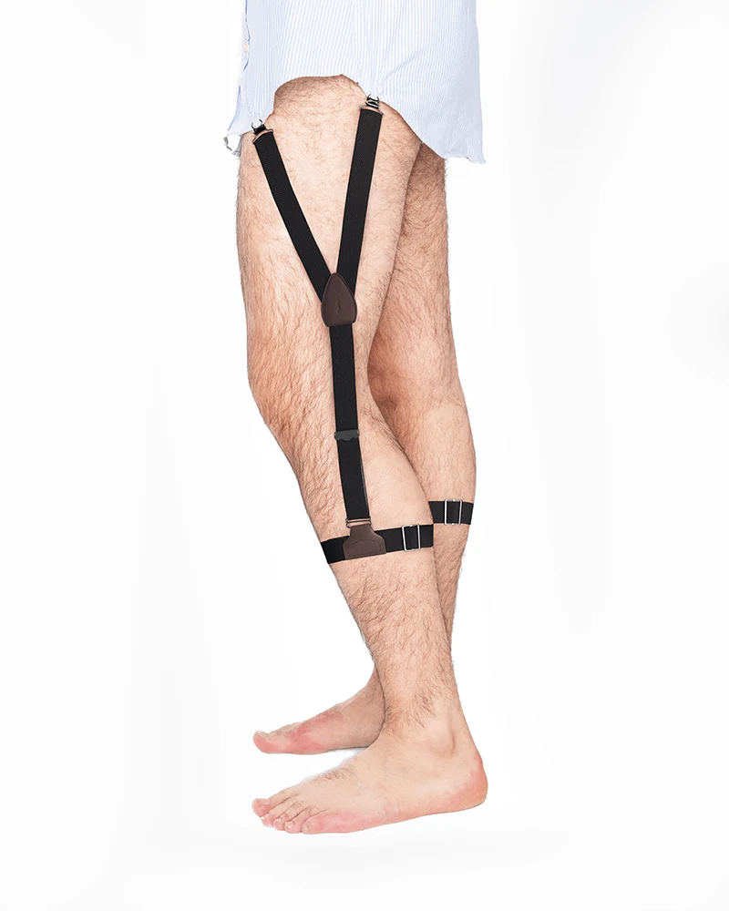 Solid Black Sockless Shirttail Garters - Image 4