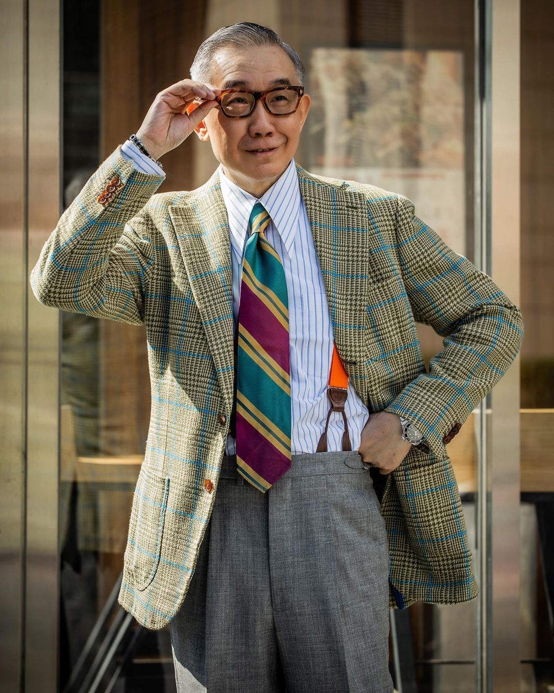 Orange Grosgrain Suspenders - Image 11