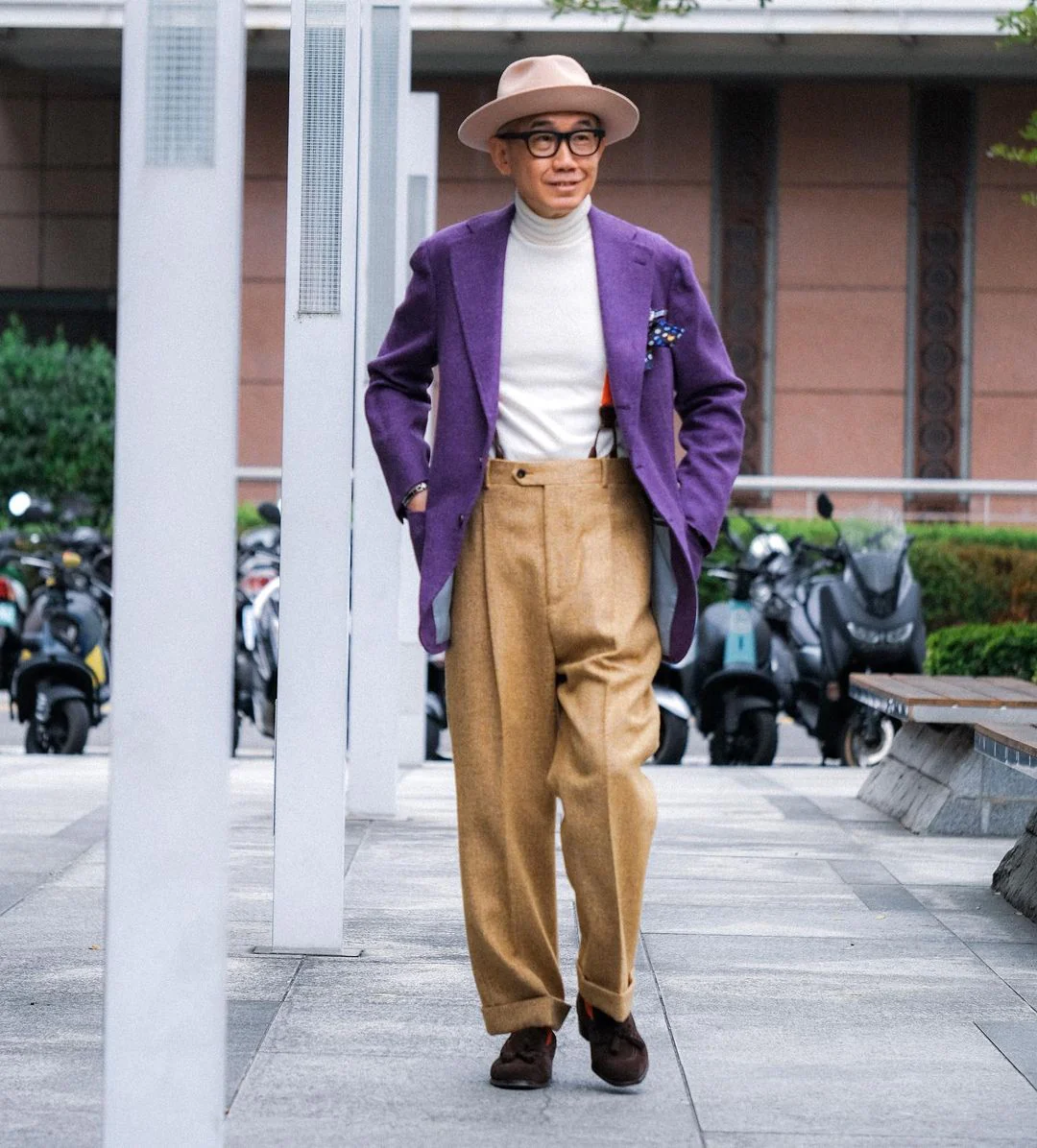 Orange Grosgrain Suspenders - Image 3