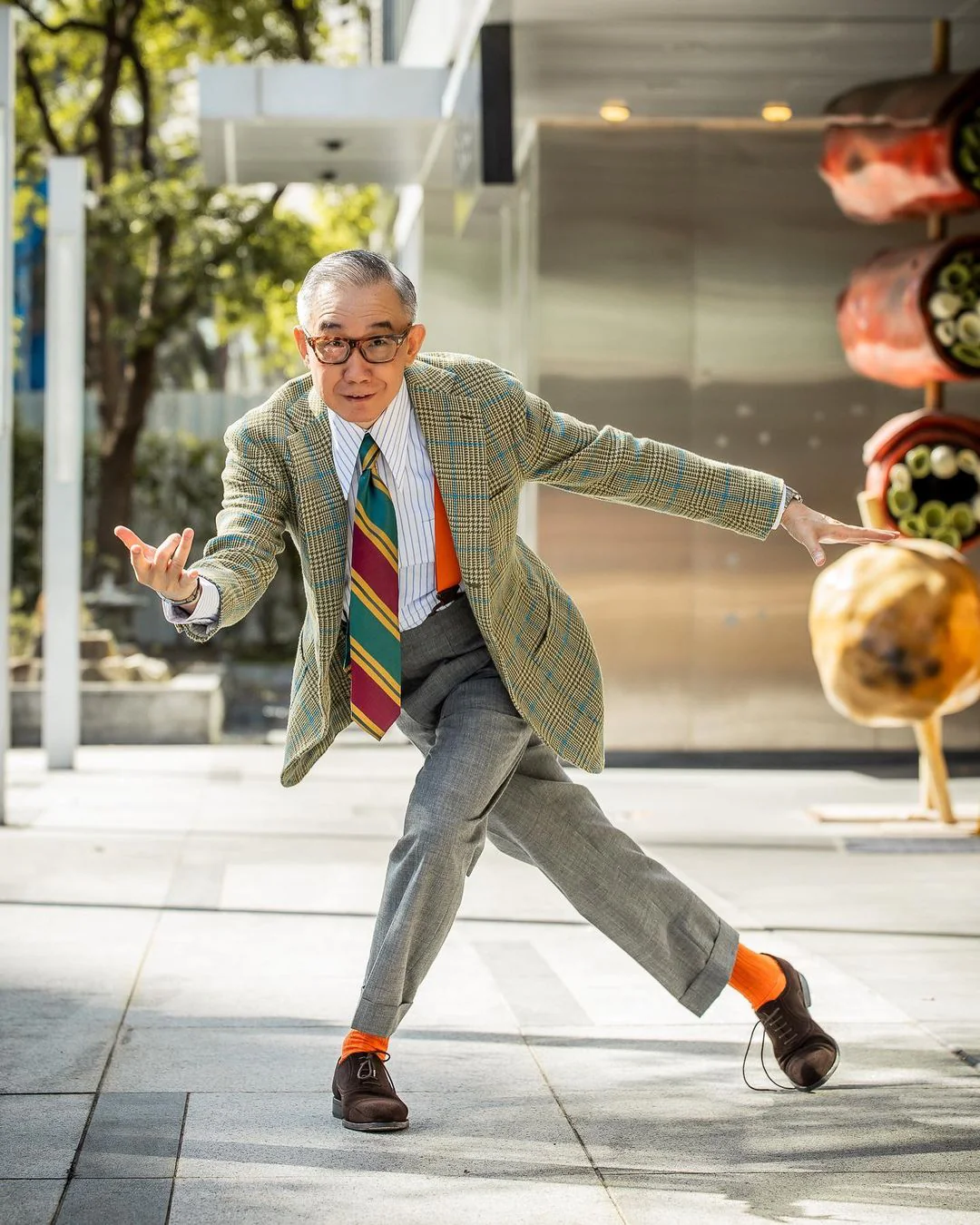 Orange Grosgrain Suspenders - Image 7