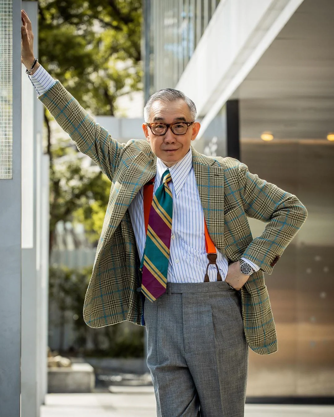 Orange Grosgrain Suspenders - Image 9