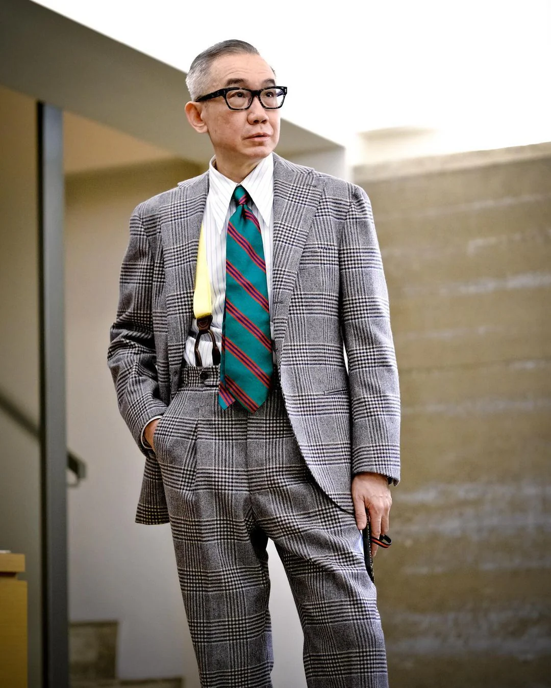 Pale Yellow Grosgrain Suspenders - Image 3