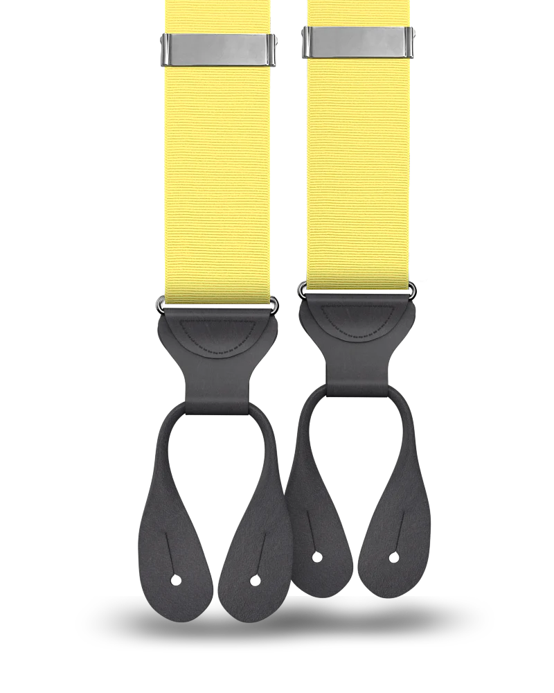 Pale Yellow Grosgrain Suspenders - Image 6